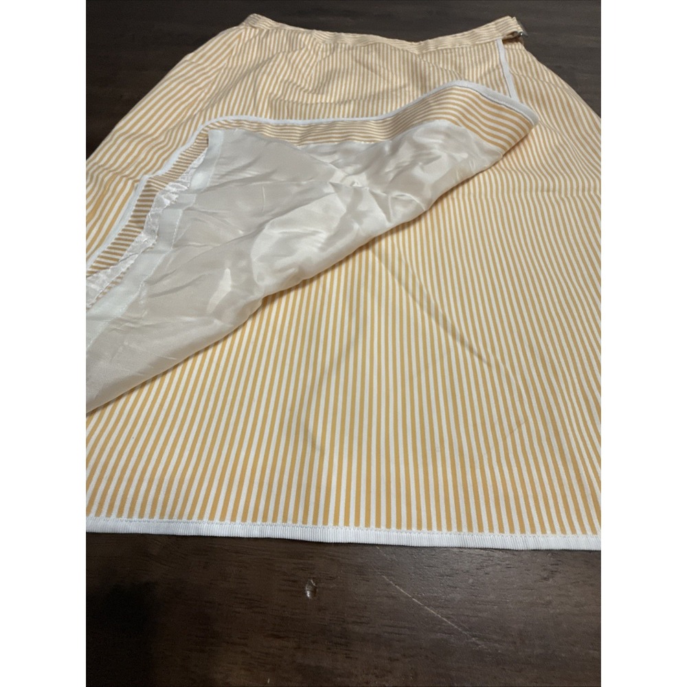 BROOKS BROTHERS‎ A Line Wrap Skirt Womens Orange Striped Lined Woven In  Italy 4 - Picture 6 of 9